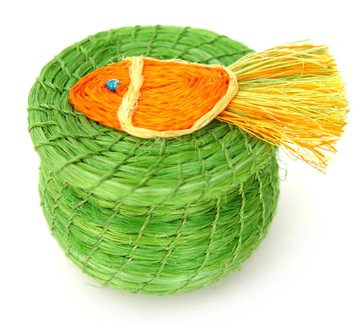 Swimming Fish Lidded Basket