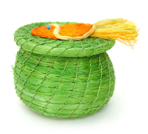 Swimming Fish Lidded Basket