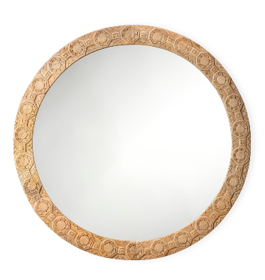 Relief Carved Round Mirror