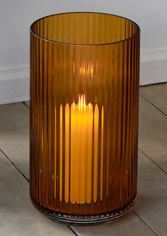 Lyngby Vase Amber Mouth Blown Glass