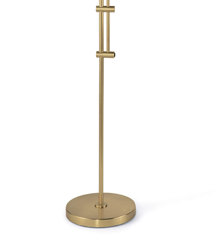 Arc Floor Lamp With Fabric Shade - Natural Brass