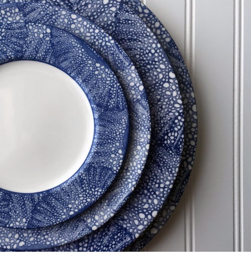 Sea Fan Blue Dinner Plate