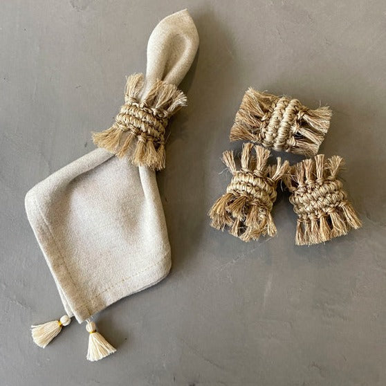 Fringes Napkin Ring   set of 4