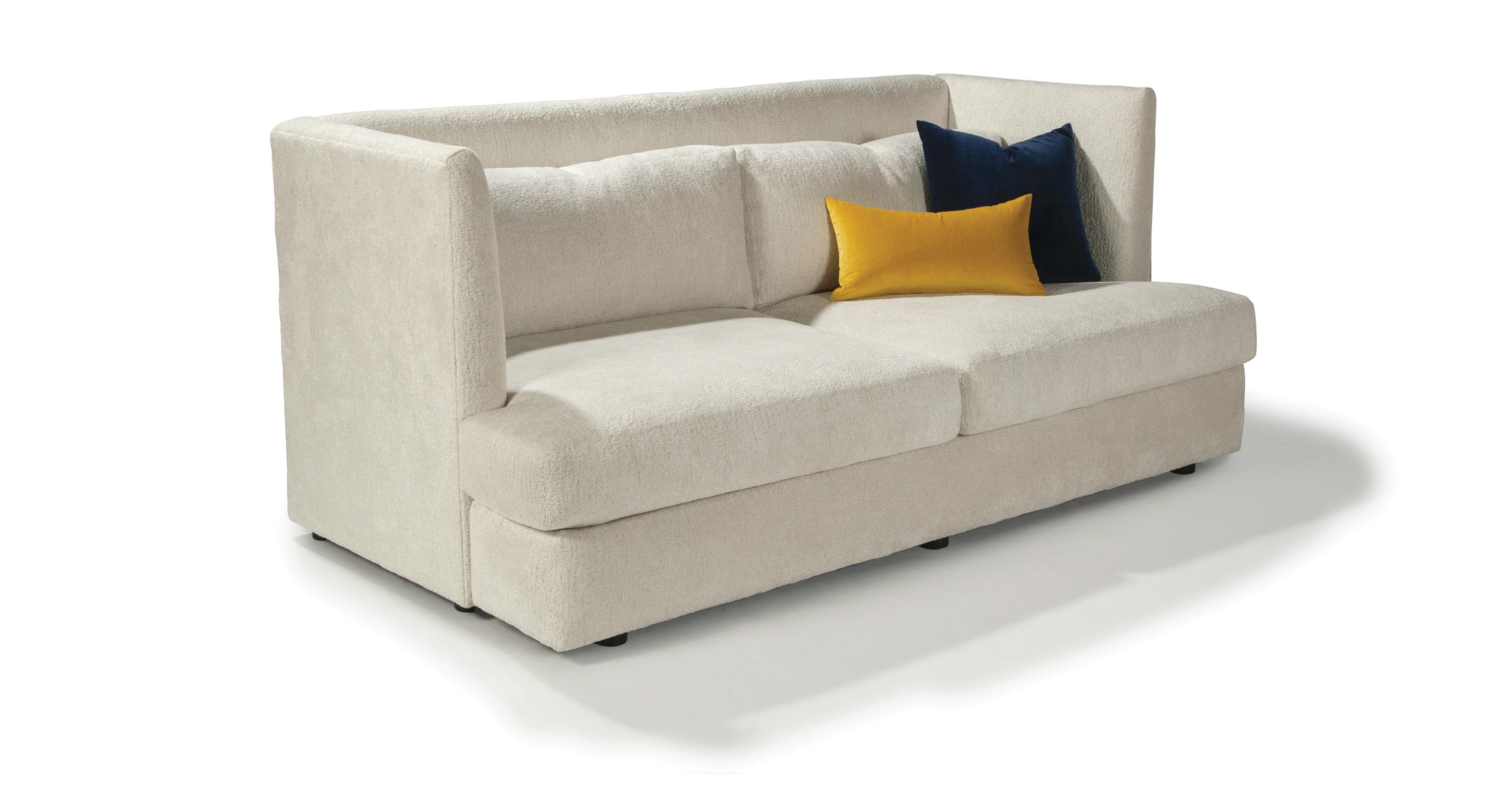 Shelter Sofa With Two Back Cushions In White Fabric