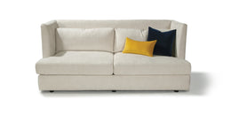 Shelter Sofa With Two Back Cushions In White Fabric