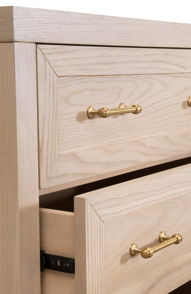 Stella 6-Drawer Double Dresser, Light Honey Oak