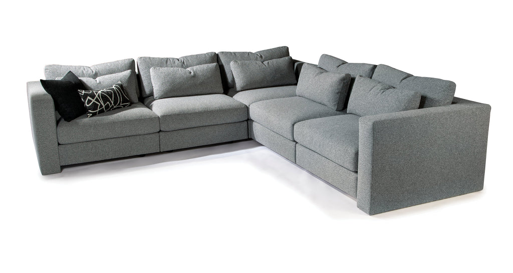 Straight Up Sectional In Gray Fabric