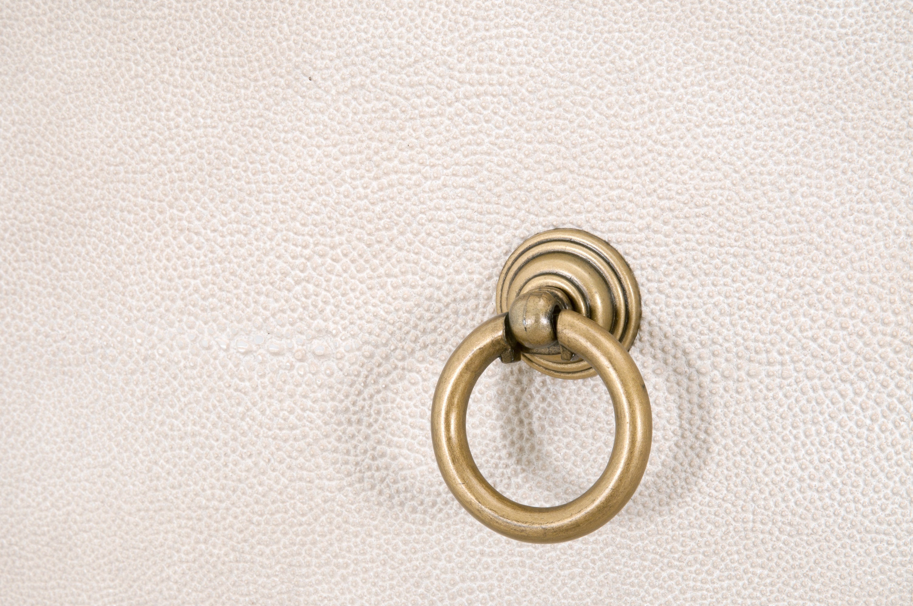 Strand Shagreen 6 Drawer Double Dresser - Pearl Shagreen, Brushed Gold