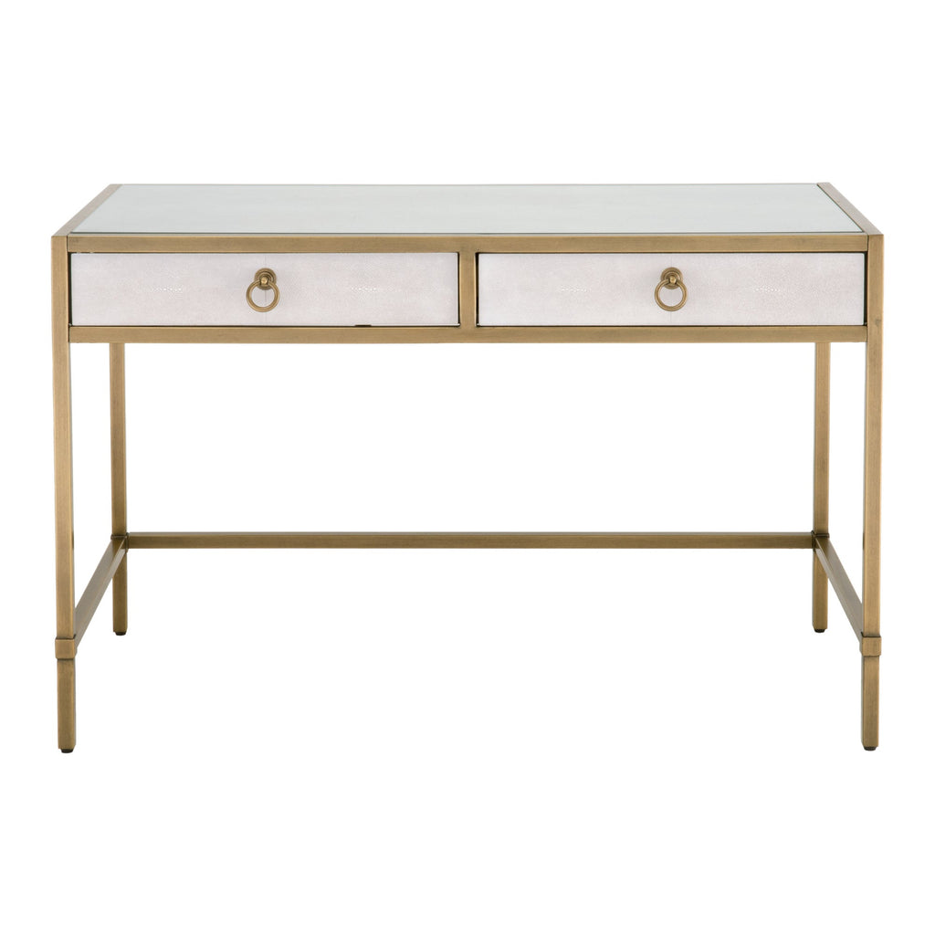 Strand Shagreen Desk, White Shagreen