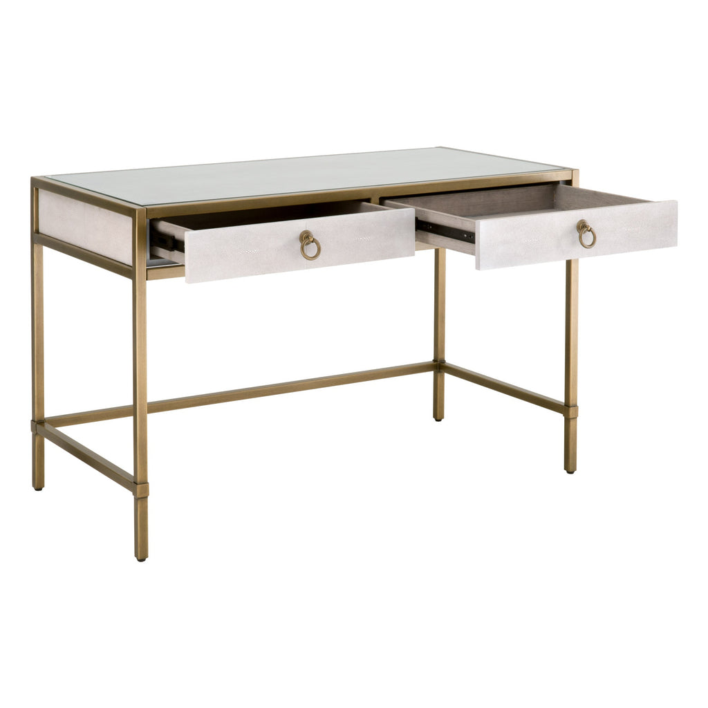 Strand Shagreen Desk, White Shagreen