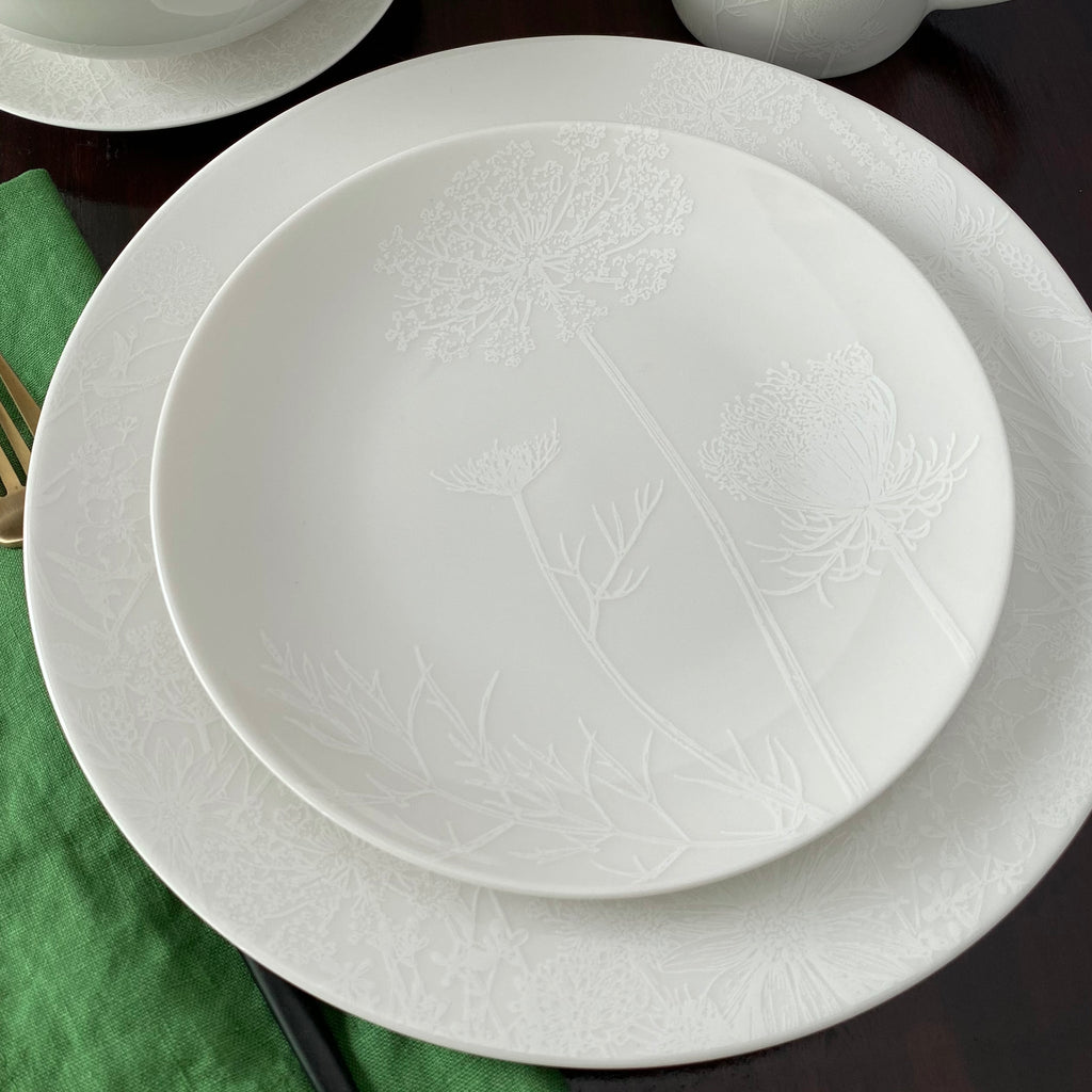 Summer White Canapé Plates Boxed, Set of 4