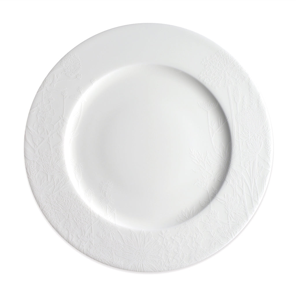Summer Rimmed Dinner Plate White