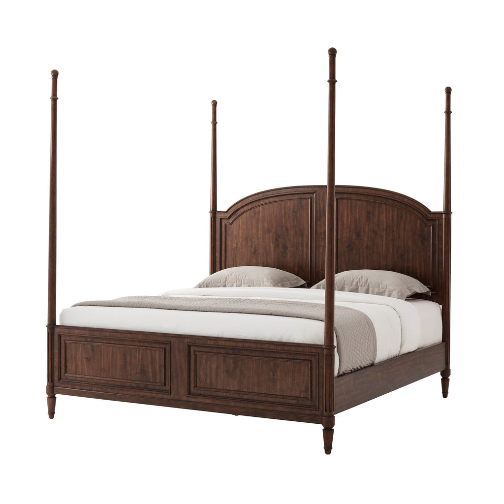 The Vale Us Queen Bed, Avesta - Med Brown Finish