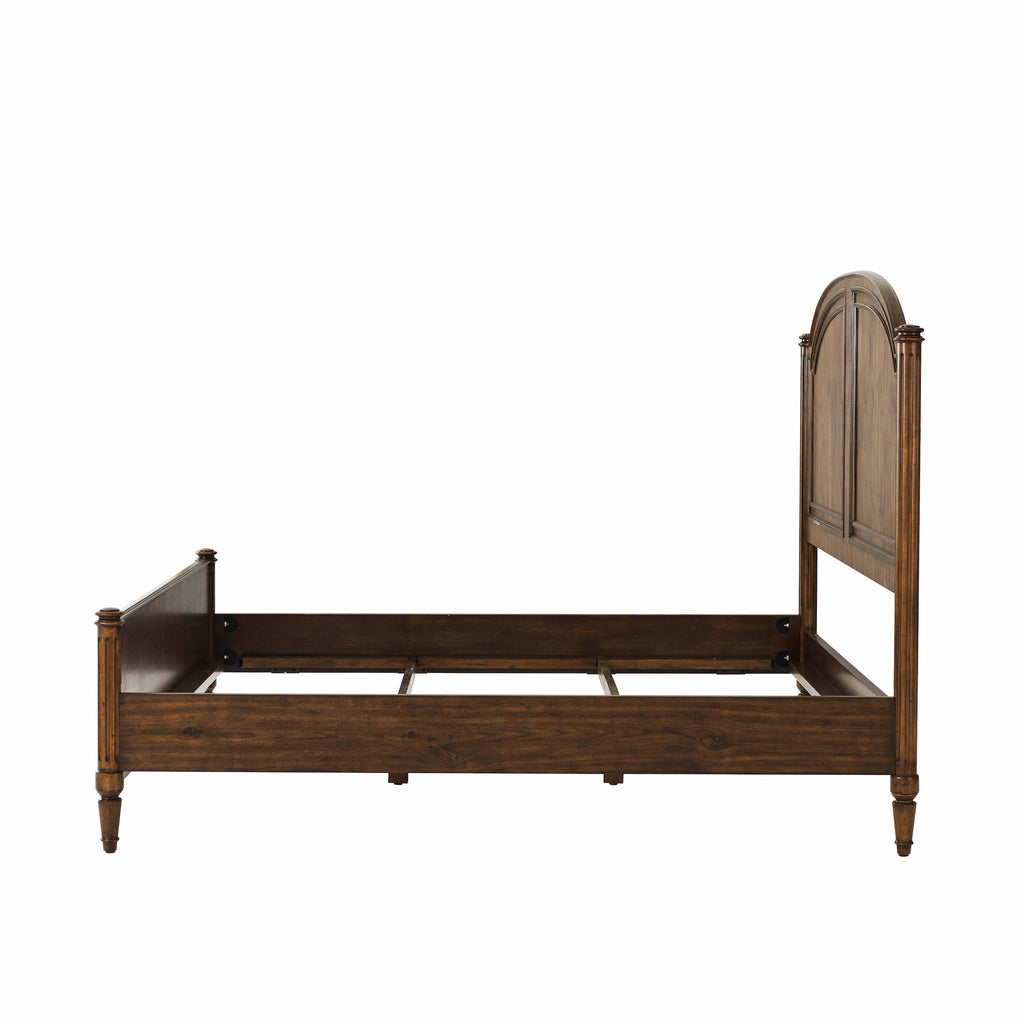 The Vale Us King Bed, Avesta - Med Brown Finish