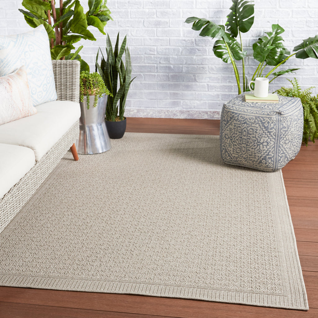 Vibe by Jaipur Living Maeva Indoor/ Outdoor Bordered Gray Area Rug