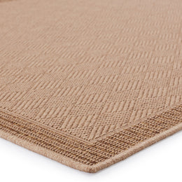 Vibe by Jaipur Living Pareu Indoor/ Outdoor Bordered Beige/ Light Brown Runner Rug