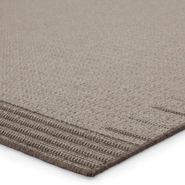 Vibe by Jaipur Living Poerava Indoor/ Outdoor Bordered Gray/ Taupe Runner Rug