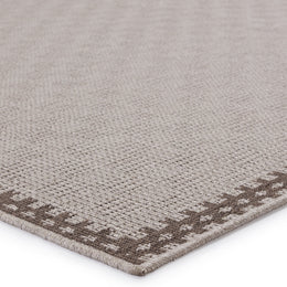 Vibe by Jaipur Living Tiare Indoor/ Outdoor Bordered Gray/ Taupe Runner Rug