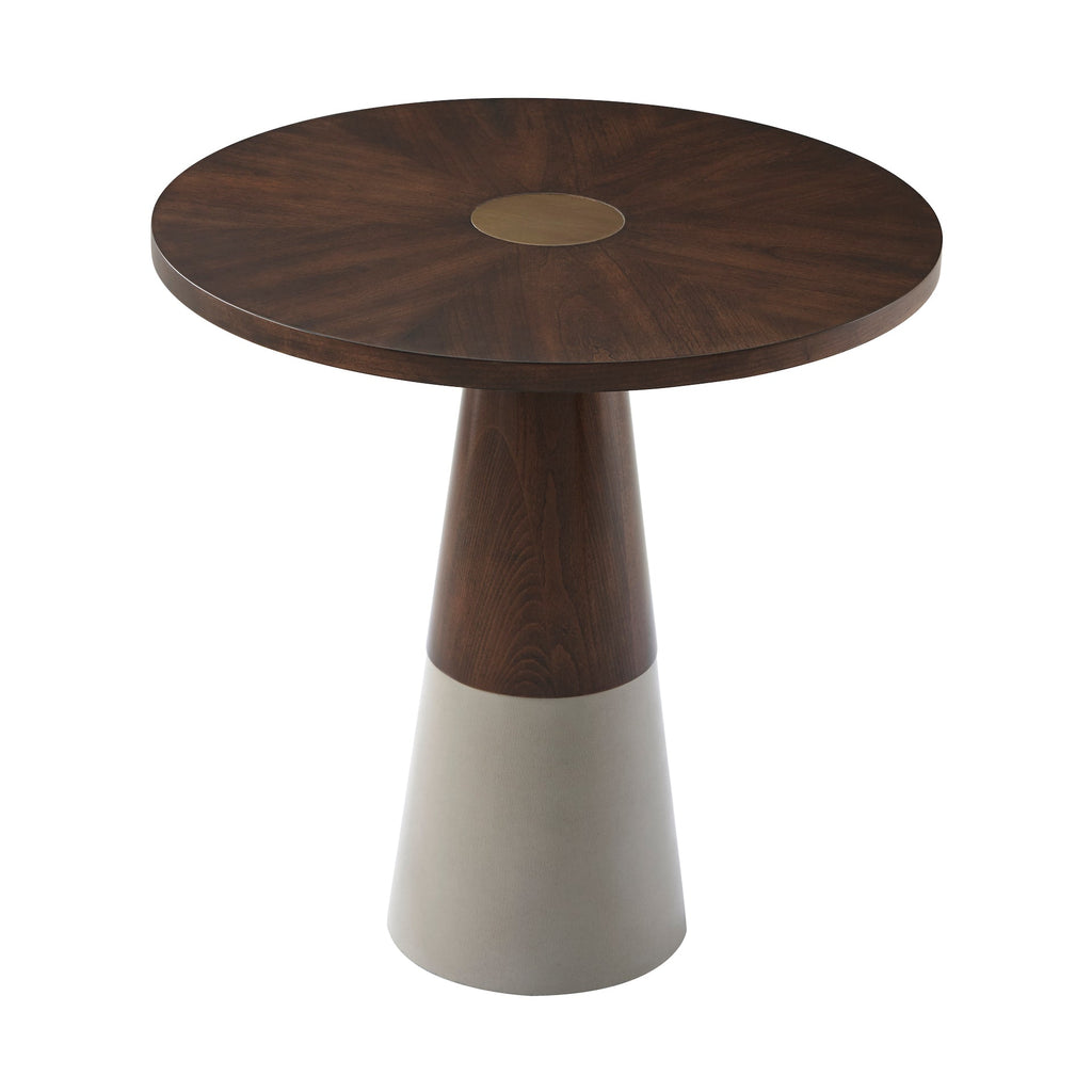 Vernon Accent Table, Almond Cherry & Brushed Pyrite Finish