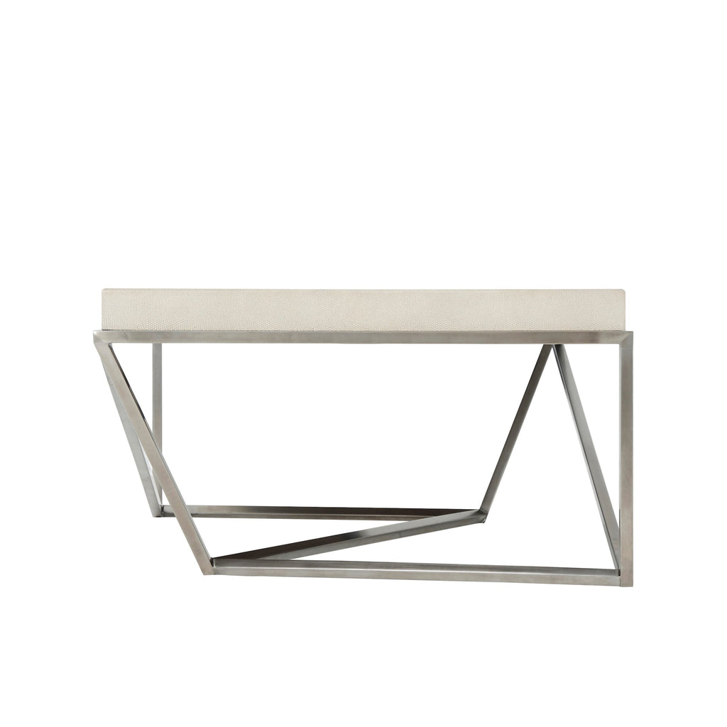 Crazy X Tray Cocktail Table, Overcast White Leather