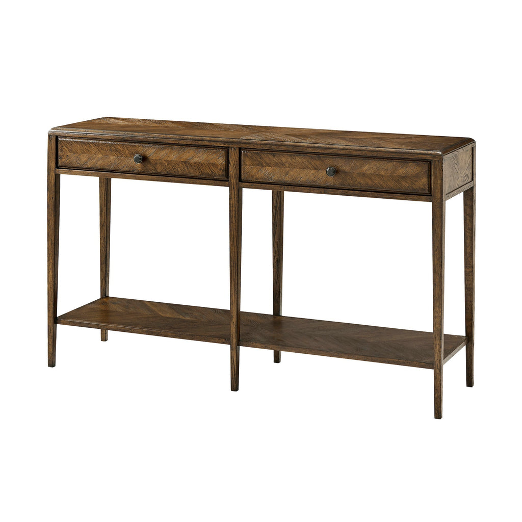 Nova Two Frieze Drawers Console Table, Dusk