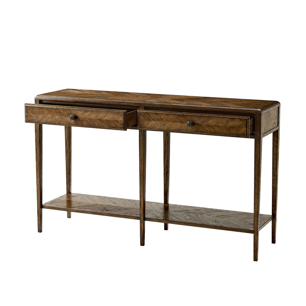 Nova Two Frieze Drawers Console Table, Dusk