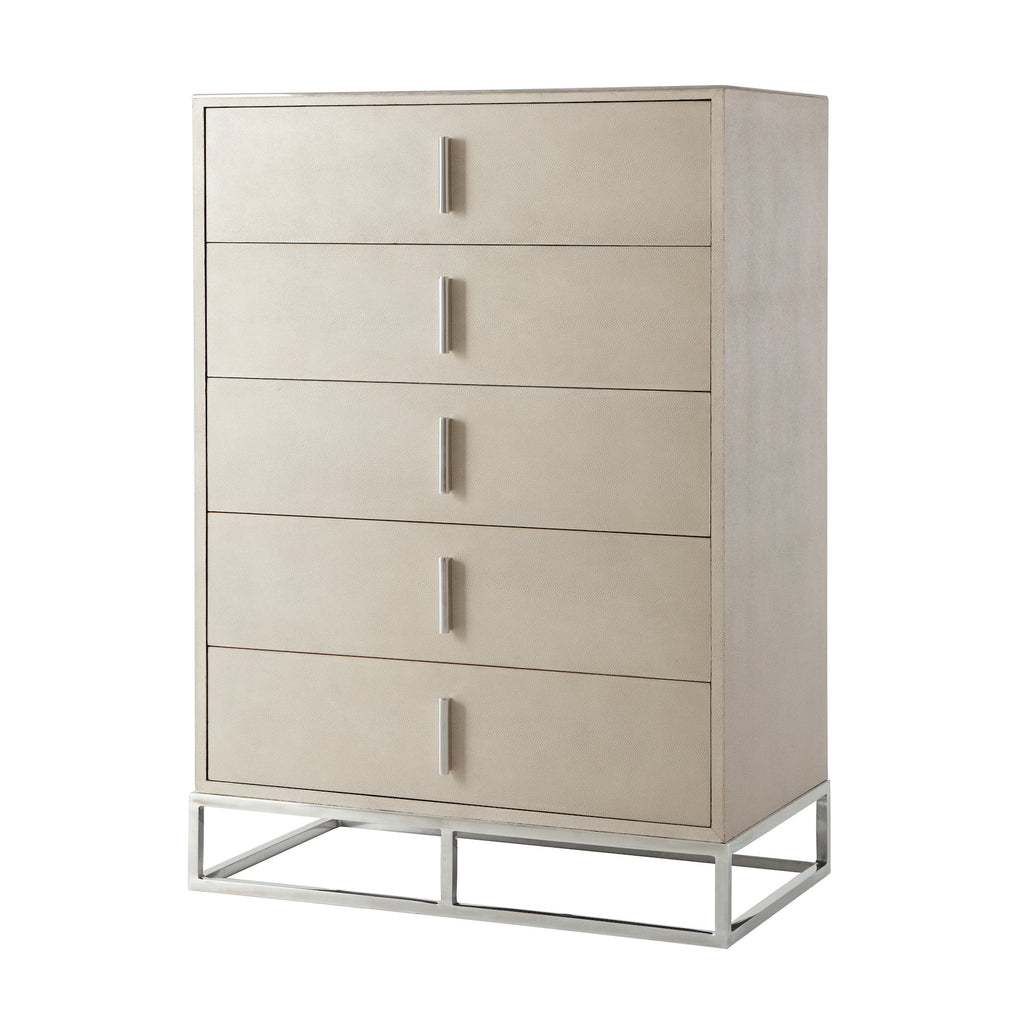 Blain Tall Boy Chest Of Drawers, Overcast Shagreen