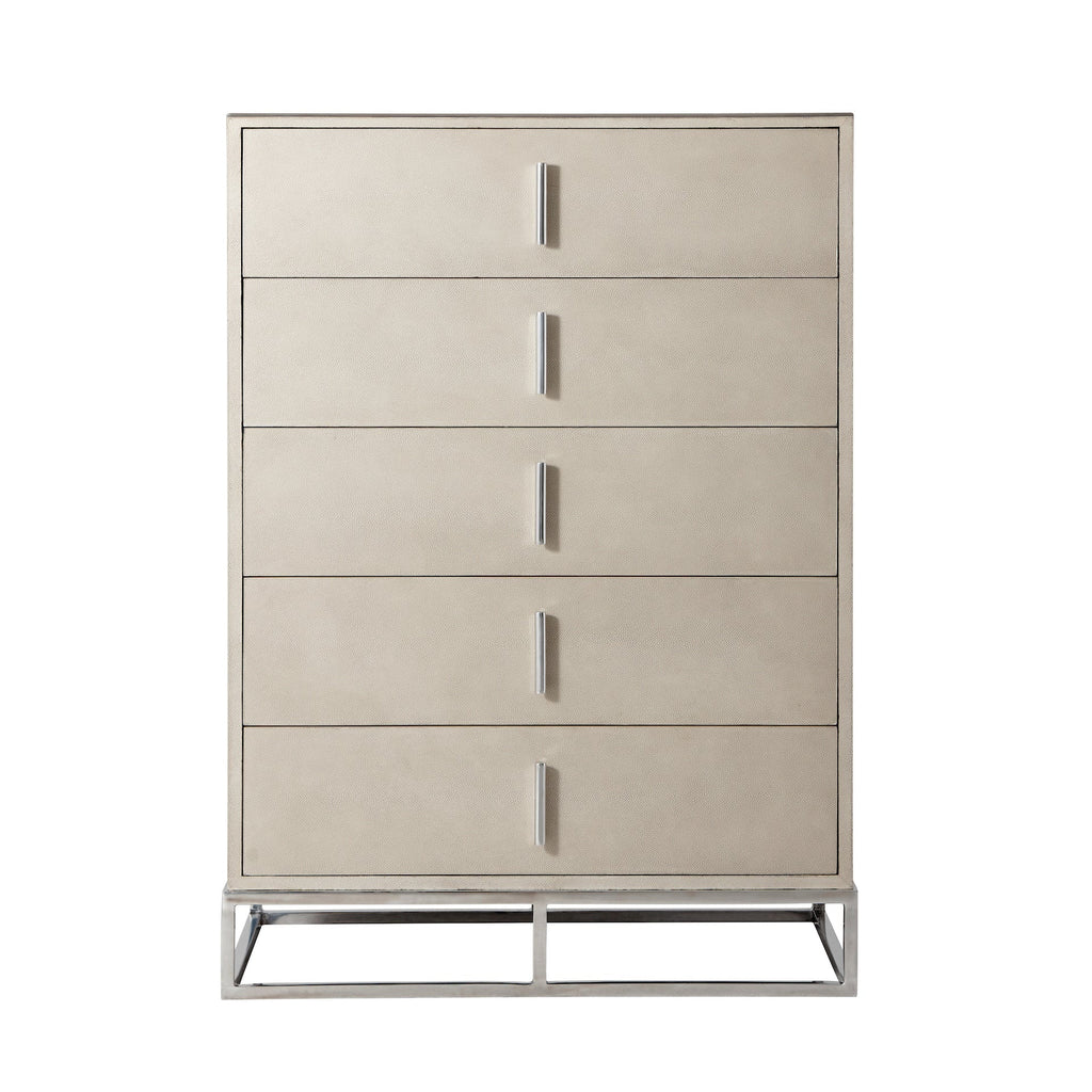 Blain Tall Boy Chest Of Drawers, Overcast Shagreen