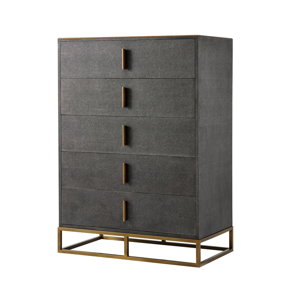 Blain Tall Boy Chest Of Drawers, Tempest Shagreen