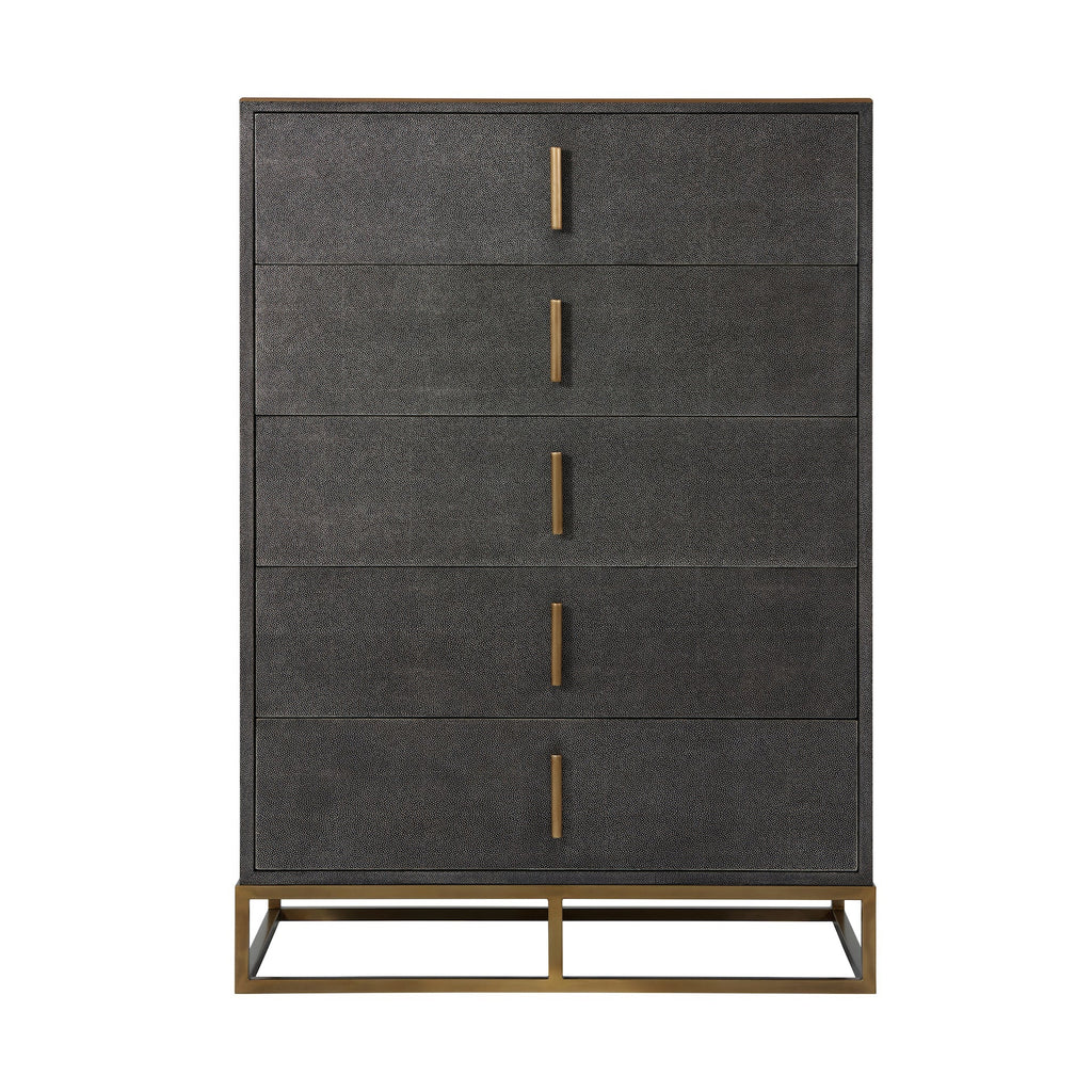 Blain Tall Boy Chest Of Drawers, Tempest Shagreen