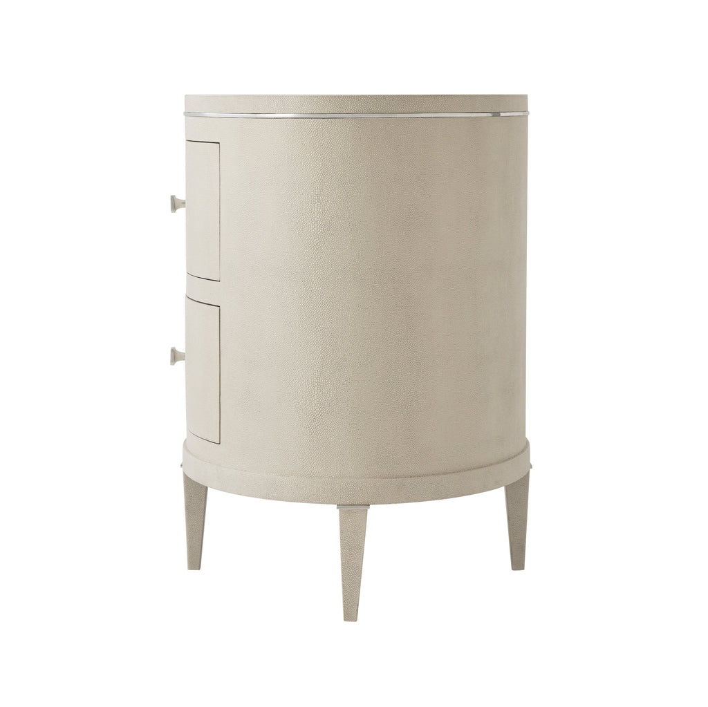 Eli Oval Nightstand, Overcast Shagreen