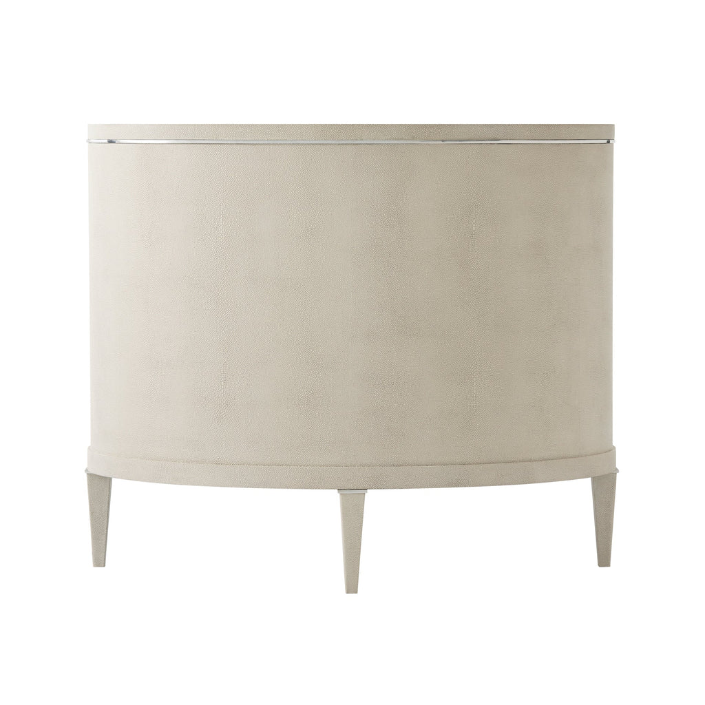 Eli Oval Nightstand, Overcast Shagreen