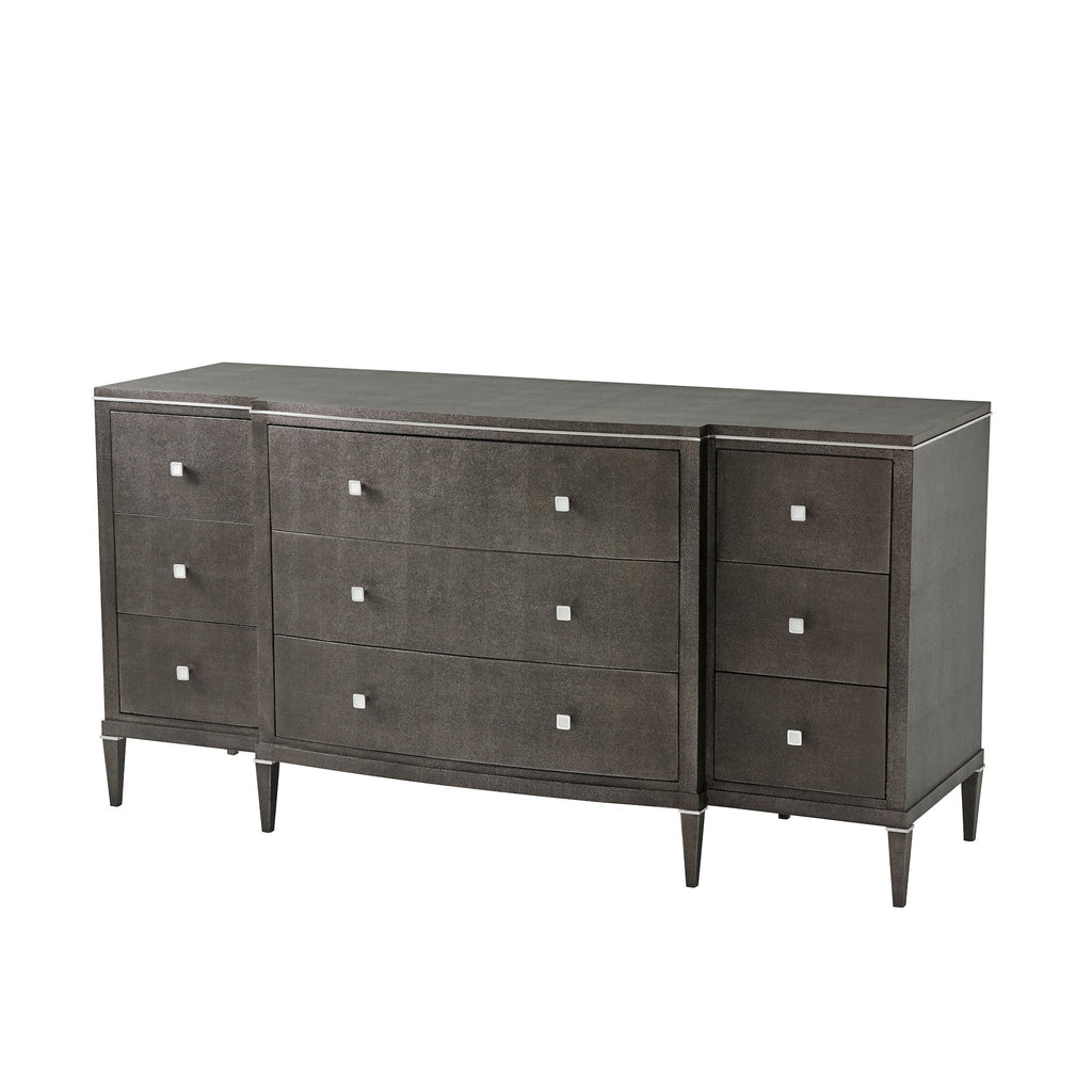 Adeline Break Bowfront Dresser, Tempest Shagreen