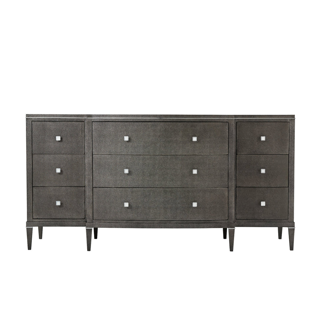 Adeline Break Bowfront Dresser, Tempest Shagreen