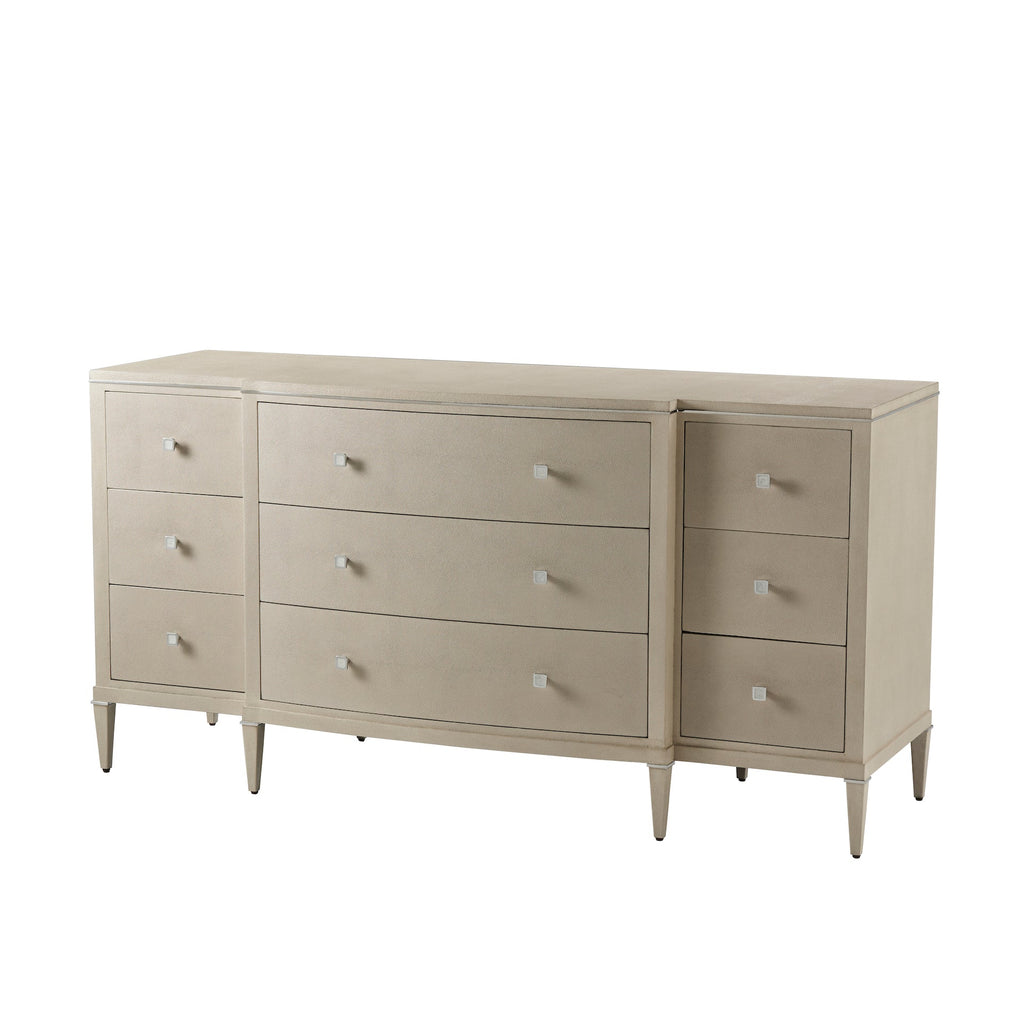 Adeline Break Bowfront Dresser, Overcast Shagreen