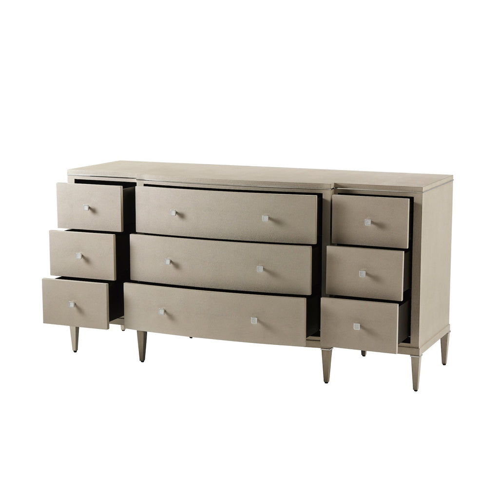 Adeline Break Bowfront Dresser, Overcast Shagreen