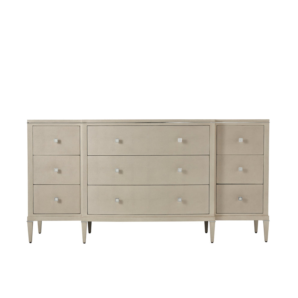 Adeline Break Bowfront Dresser, Overcast Shagreen