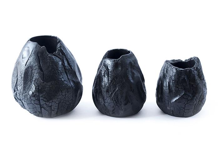 Burnt Hive Vases, Set of 3