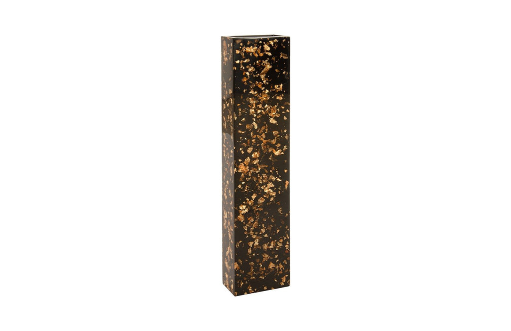 Captured Gold Flake Vase, Black, LG