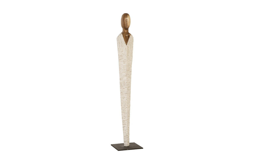 Vested Female Sculpture, Medium, Chamcha, Natural, White, Gold