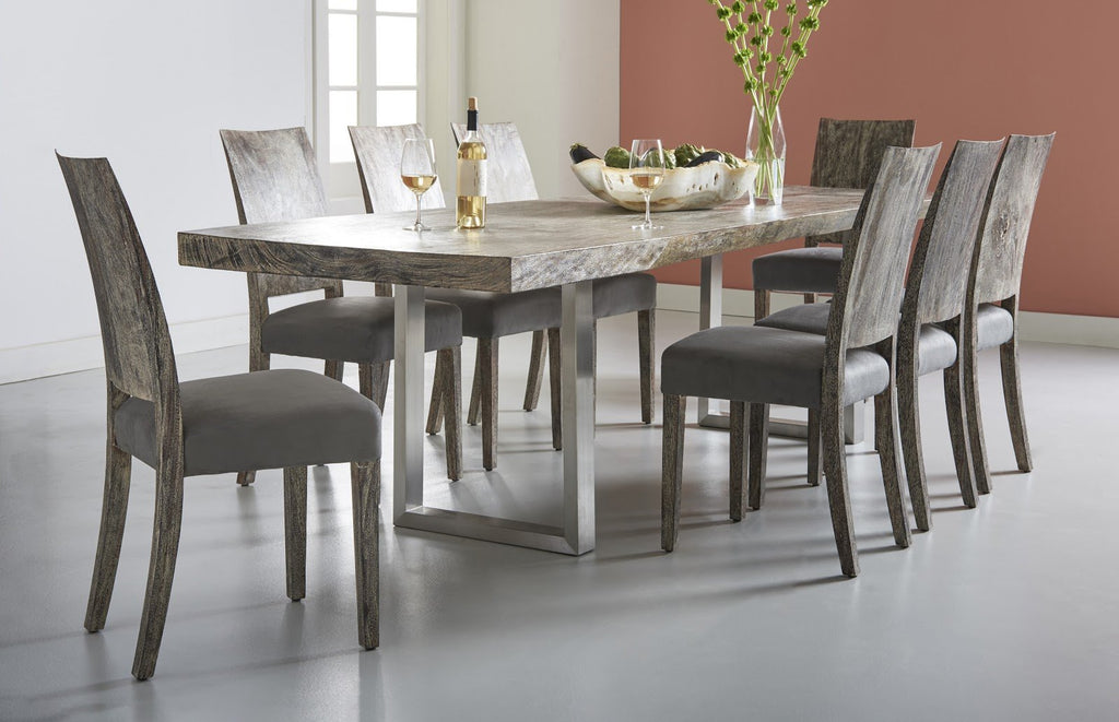 Origins Dining Chair, Chamcha Wood, Gray Stone