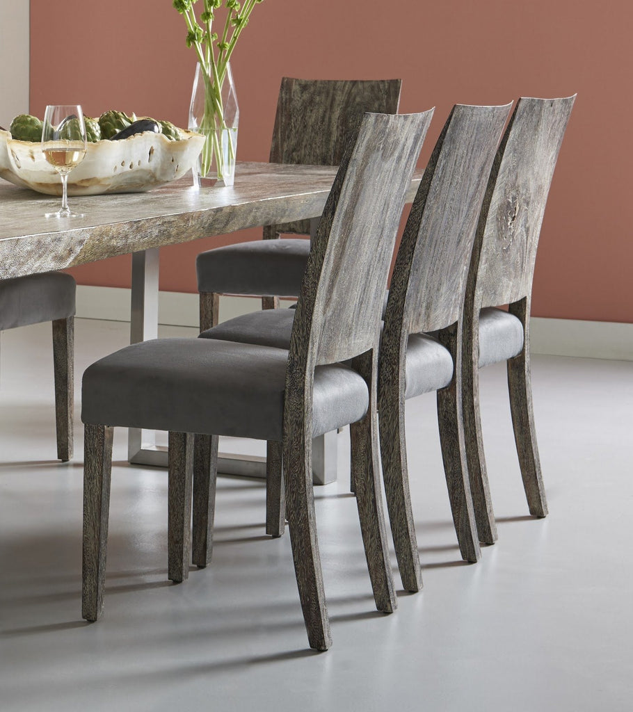 Origins Dining Chair, Chamcha Wood, Gray Stone