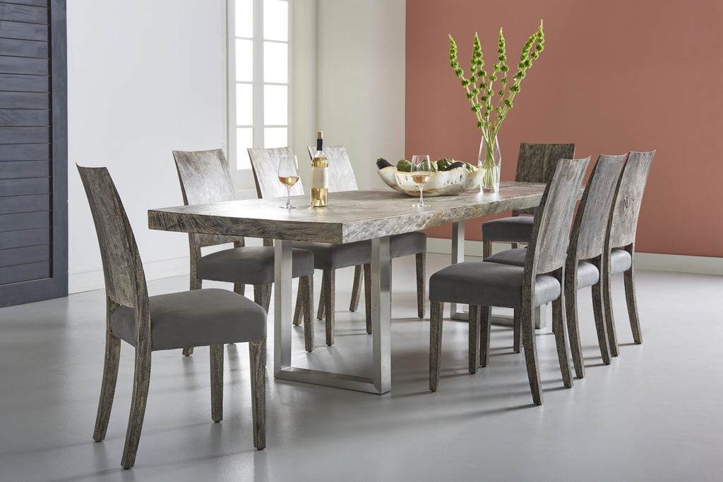 Origins Dining Chair, Chamcha Wood, Gray Stone