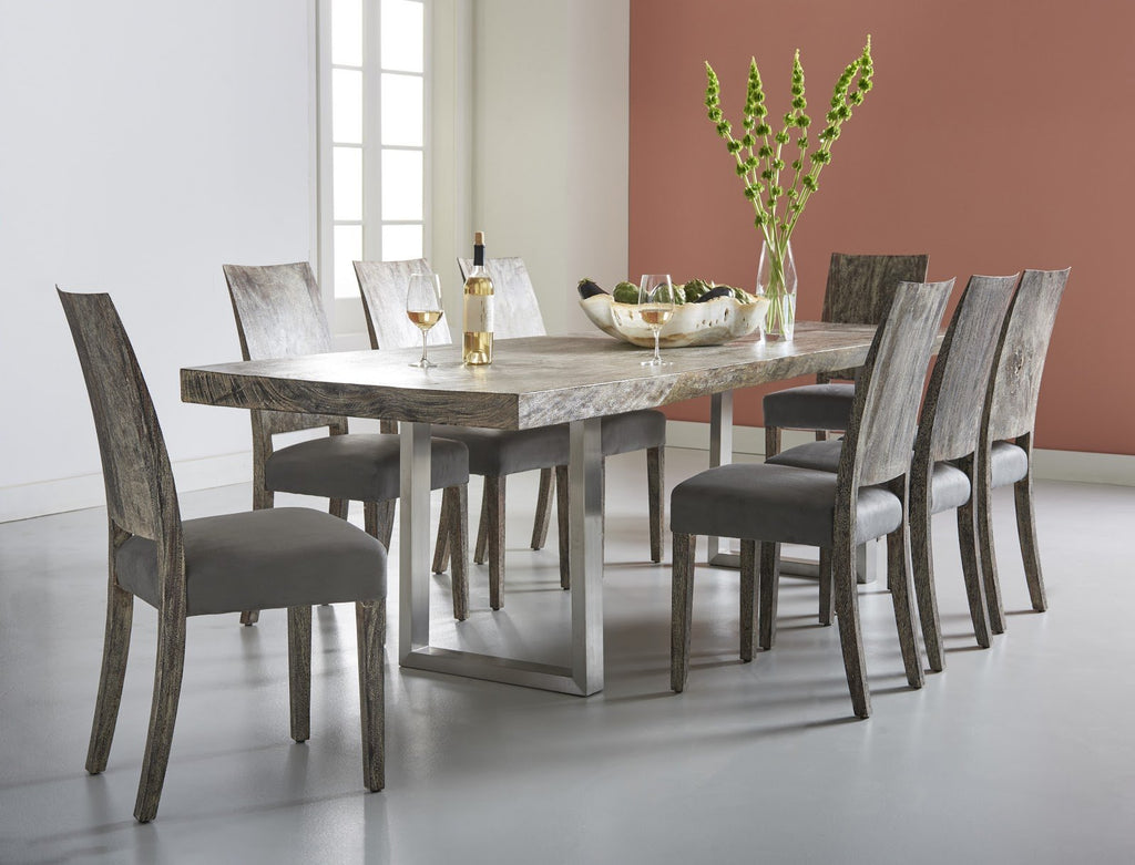 Origins Dining Chair, Chamcha Wood, Gray Stone