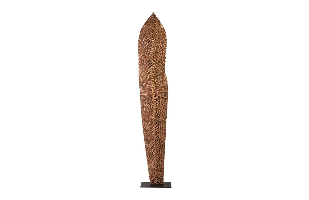 Carved Leaf on Stand, Copper Leaf, XL