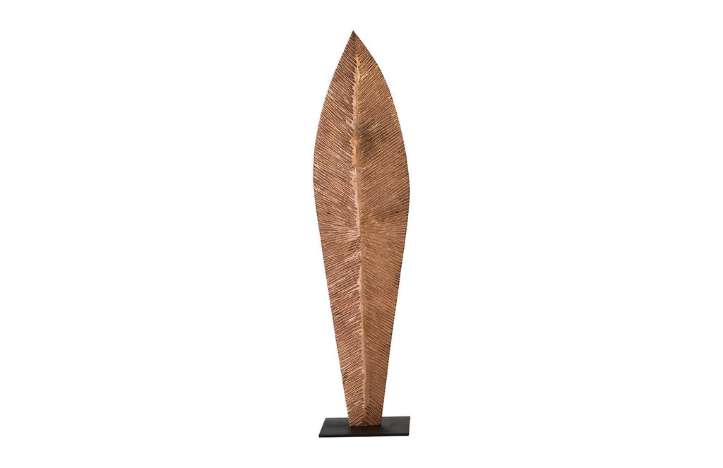 Carved Leaf on Stand, Copper Leaf, LG