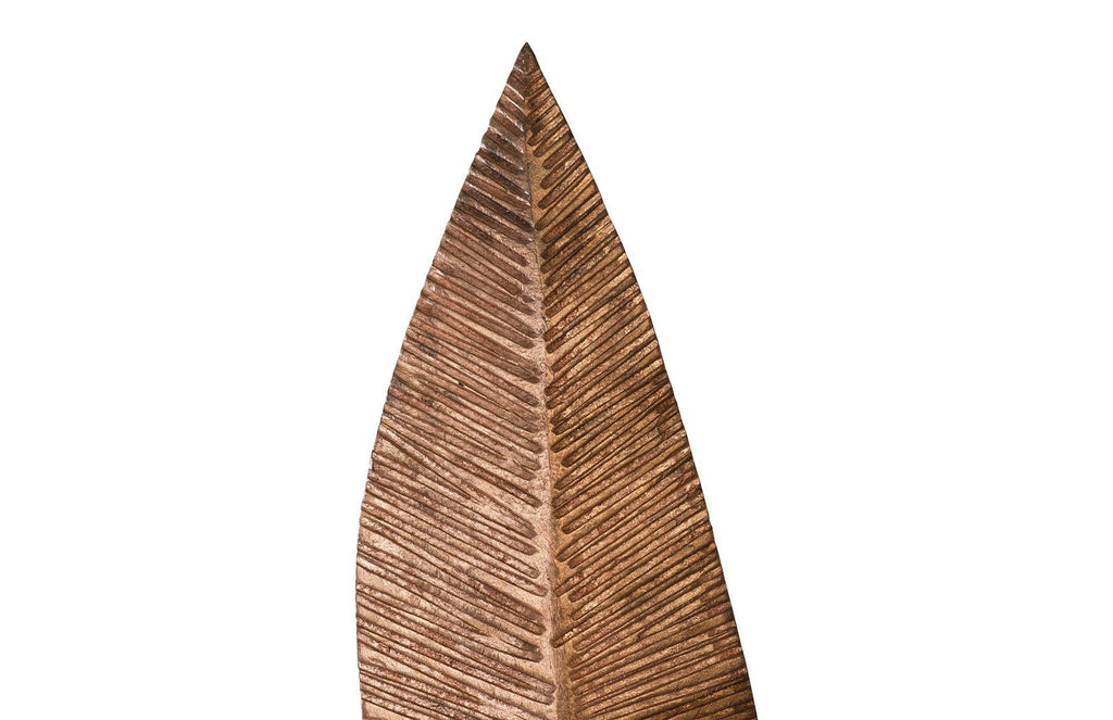 Carved Leaf on Stand, Copper Leaf, MD