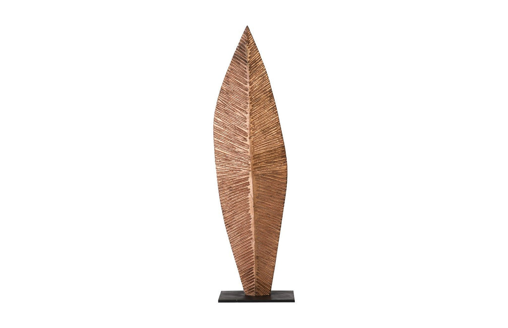 Carved Leaf on Stand, Copper Leaf, MD