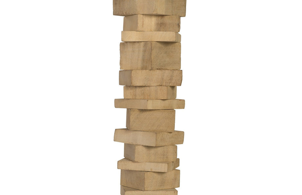 Stacked Wood Floor Sculptures, Bleached, Set of 3