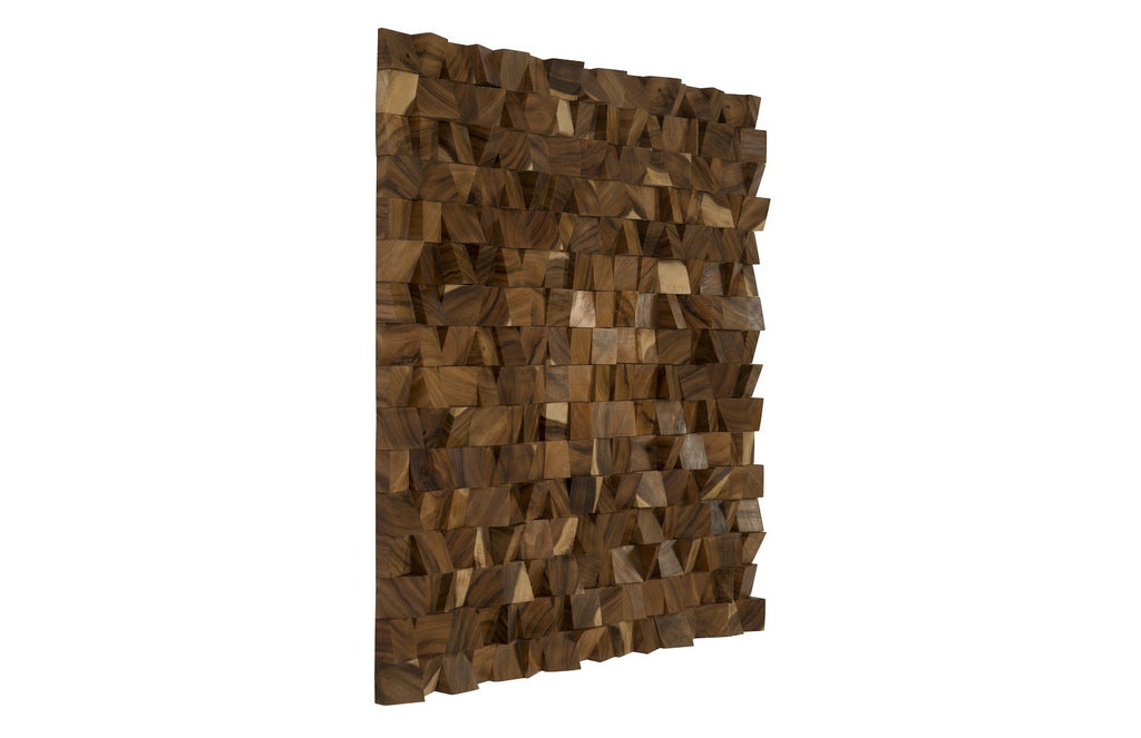 Blocks Wall Art, Chamcha Wood, Natural, LG